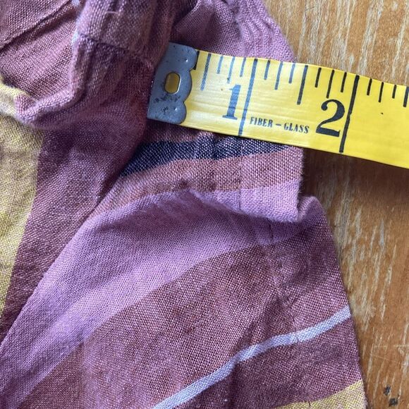 Urban Outfitters Stripe Strapless Romper Linen Blend Pink Brown Yellow Size S - Picture 5 of 7